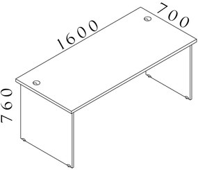 Masa Visio LUX 160 x 70 cm, nuc