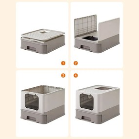 Feandrea Toaletă pliabilă pentru pisici cu sertar extensibil