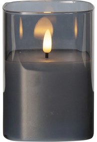 Lumânare de ceară cu LED Star Trading Flamme, înălțime 12,5 cm, gri