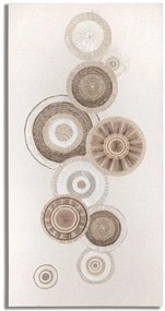 Tablou decorativ maro din lemn de Pin si panza, 50x3,2x100 cm, Circly-B Mauro Ferretti
