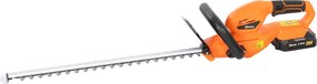 Outsunny Foarfecă de Tuns Gard Viu pe Baterie 18V, cu Baterie de 2Ah, Încărcător, Lamă Dublă de 51cm pentru Crengi, Arbuști și Ramuri, Portocaliu | Aosom Romania