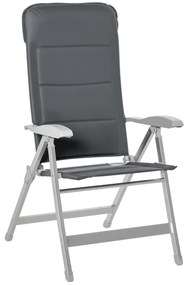 Outsunny Scaun de Pescuit Pliabil cu Cotiere și Spătar Înălțat Reglabil, 75x61.5x76-115 cm, Gri | Aosom Romania