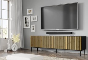 Masă TV F 4D 200 Rowanna (Negru + Stejar artisan). 1125068