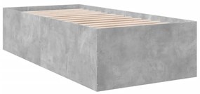 3280968 vidaXL Cadru de pat, gri beton, 90x200 cm, lemn prelucrat