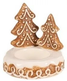 Sconcs ceramic din turtă dulce, brad pentrulumânări de ceai