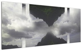 Tablou - Munții din Islanda, colaj geometric (120x50 cm)