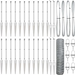 vidaXL Stâlp de gard. Argintiu 50 x 0,5 m (plasă de 50 mm) Oțel