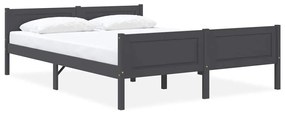 vidaXL Cadru de pat, gri, 160x200 cm, lemn masiv de pin