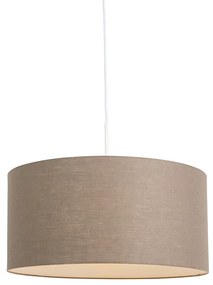 Lampă suspendată albă cu nuanță maro 50 cm - Combi 1