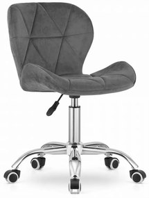 Set pentru birou – birou pliabil ZARIMO 80×40 cm alb + scaun de birou AVOLA VELVET gri