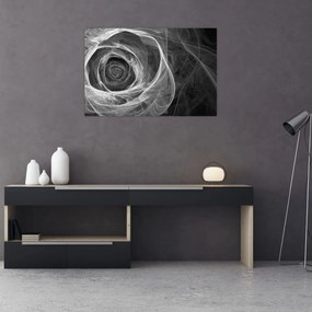 Tablou - Abstract trandafir negru și alb (90x60 cm)