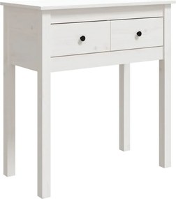 vidaXL Masă consolă, alb, 70x35x75 cm, lemn masiv de pin
