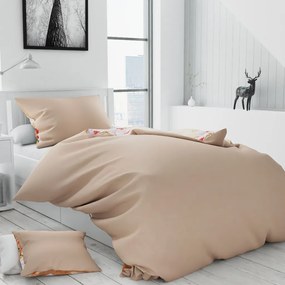 Lenjerie de pat creponata KEDES bej + husa de perna 40 x 50 cm gratuit