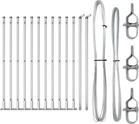 vidaXL Stâlp de gard. 13 pcs Argintiu Oțel