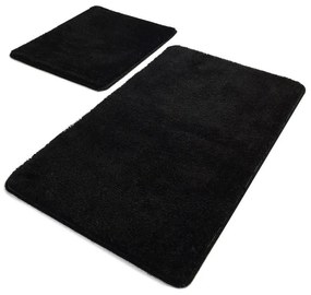 Set 2 covorase de baie Chilai Home 359CHL2333, 100x60 cm, Antibacterian, Acrilic, Negru