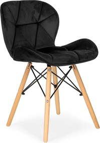 Set de 4 scaune din catifea negru