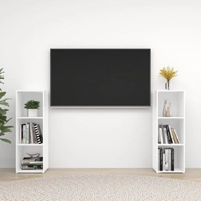 vidaXL Dulapuri TV, 2 buc., alb, 107x35x37 cm, lemn prelucrat