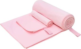 vidaXL Set de Prosoape Sport 2 pcs Roz țesătură