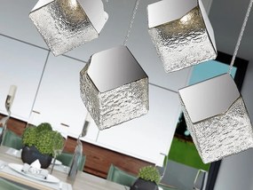 Lustra moderna cu 5 Pendule design decorativ Priscila crom