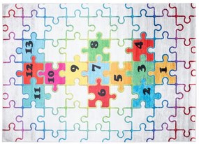 Covor pentru copii cu un motiv colorat de puzzle Lăţime: 140 cm | Lungime: 200 cm