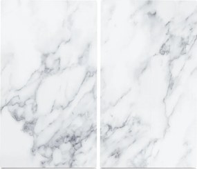 Plăci de protecție din sticlă MARBLE WHITE pentru aragaz – 2 bucăți, ZELLER, model 5