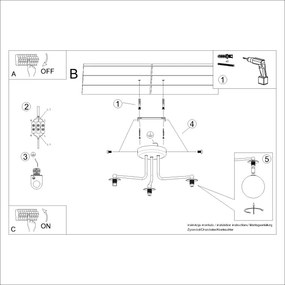 Lustră pe tijă Sollux SL.1659 ASTRAL 3xG9/8W/230V alb