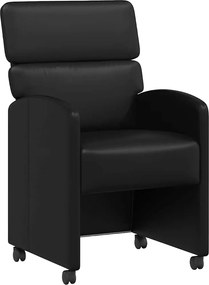 vidaXL Scaune de dining cu roți cu roți 2 pcs Negru 58 x 65 x 98 cm