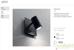Aplica perete design modern minimalist SPOT AP1 neagra 115481
