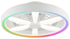 Ventilator LED RGBW de tavan cu lumină Brilliant GAIANO LED/48W/230V alb + telecomandă