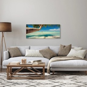 Tablou - Mare curată cu palmier (120x50 cm)