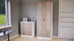 Dulap Miami 80x205 cm stejar York-alb