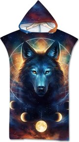 Poncho de plaja MOON WOLF colorat 80x145 cm