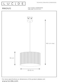 Lustră pe cablu MAGIUS 1xE27/40W/230V Lucide 03429/42/30