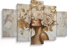Tablou - Fată cu Trandafiri (150x105 cm)
