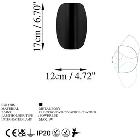 Aplică de perete neagră LED Heybe – Opviq lights