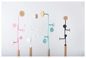 Cuier din lemn masiv de stejar cu detalii negre Gazzda Hook