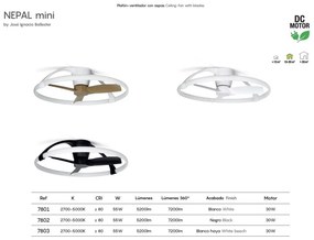Lustra LED Smart cu Ventilator si telecomanda NEPAL Mini negru