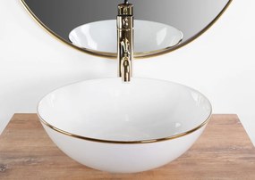 Lavoar Stella alb/auriu L35,5 cm