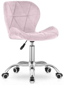 Set pentru birou – birou pliabil ZARIMO 80×40 cm alb + scaun de birou AVOLA VELVET roz