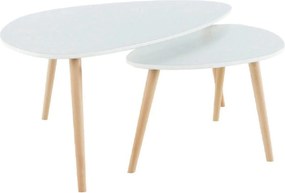 Set 2 masute FOLKO NEW, alb/stejar