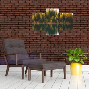 Tablou cu lac de pădure (90x60 cm)