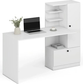 Birou HOBAS, alb, PAL laminat, 150x62x120 cm