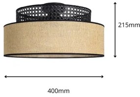 Plafonieră BOHO 1xE27/60W/230V negru/bej