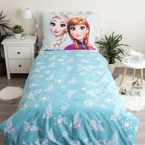 Lenjerie de pat pentru copii din bumbac pentru pat de o persoană 140x200 cm Frozen "Light blue" – Jerry Fabrics