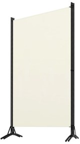 Paravan de camera cu 3 panouri, alb, 260 x 180 cm, textil