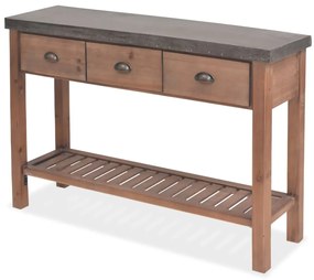 245460 vidaXL Masă consolă din lemn masiv de brad, 122x35x80 cm