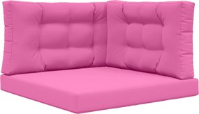 vidaXL Perna pentru canapea de exterior 3 pcs Roz Poliester