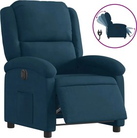 vidaXL Fotoliu rabatabil electric, albastru, catifea