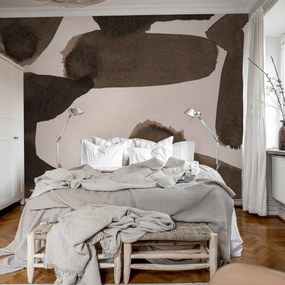 Fototapet, Wiggle Shapes, Brown, Rebel Walls