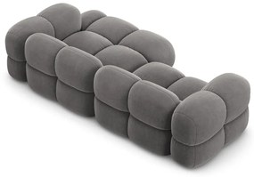 Colțar gri cu tapițerie din catifea (cu colț pe partea dreaptă/cu șezlong) Loretto – Cosmopolitan Design